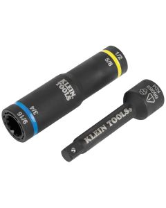 KLE66001 image(0) - Klein Tools 2-in-1 Impact Socket, 12-Point, 3/4 and 9/16-Inch