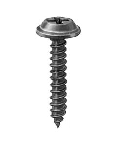 AVCAP12216 image(0) - AUVECO AP12216 Phillips Flat Top Washer Head A/AB Point Tapping Screw, #8 x 1 in L, Black E-Coat