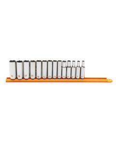 KDT80554H image(0) - GEARWRENCH 14 Piece 3/8" Drive 6 Point Metric Hi-Viz Deep Socket Set