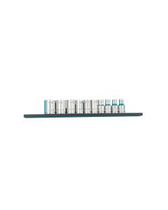 VIMS400 image(0) - VIM Tools 10 Piece 1/4 Inch Drive SAE Socket Set with Black 8 Inch Magrail - SMS400 Subset