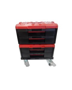 LDS1011081 image(0) - Shopsol Shuter Stackable Toolbox kit 3-Tier with mobile base