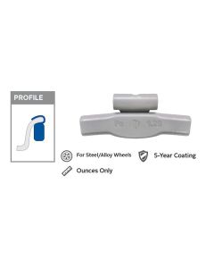 PWWT250FE image(0) - Wegmann Automotive 2.5 oz Steel Coated Clip-on TFE Gray Series Wheel Weight (Box of 25)