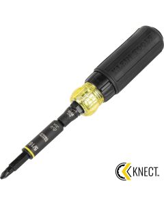 KLE32500HDRT image(0) - Klein Tools KNECT 11-in-1 Ratcheting Impact Rated Screwdriver / Nut Driver