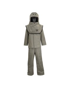 OBRFRTC4B-XL image(0) - OBERON Suit Kit - Arc Flash - 40 Cal CAT  - Comes with Hood, Coat and Bib Coveralls - Color: Khaki - Size: XL