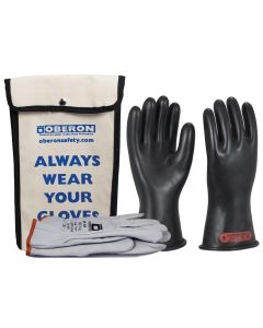 OBRGLVKT-BRC0-1108 image(0) - Oberon Glove Kit - Rubber Electrical - Class 0 - Length: 11" -  Rolled Cuff - Size: Regular - 8