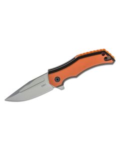 CRK2372 image(0) - CRKT (Columbia River Knife) Fawkes 1.4116 Bead Blast Plain Blade Assisted Folding Knife with Liner Lock G10 Handle - Orange
