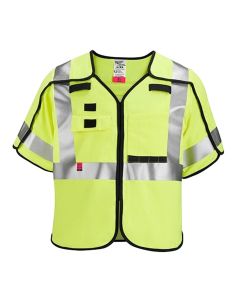 MLW48-73-5333 image(0) - Milwaukee Tool AR/FR Cat. 1 Class 3 Breakaway High Visibility Yellow Safety Vest - 2XL/3XL (ANSI/CSA)