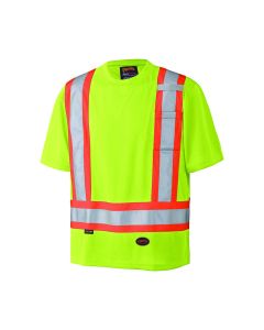 SRWV1051160U-4XL image(0) - Pioneer Birdseye Safety T-Shirt  - Color:  Hi-Viz Yellow/Green  - Size: 4XL
