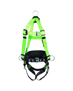 SRWV8255212 image(0) - PeakWorks Contractor Harness with Positioning Belt - Grommeted Leg Straps - 3D - Class AP - Size M