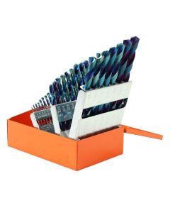 KNK29KK15DB image(0) - KnKut 29 Piece Drill Buddy Steel Blue Jobber Length Drill Bit Set 1/16" - 1/2" by 64ths
