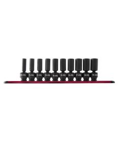SUN3660 image(0) - SUNEX 3/8" Drive 10 Piece Metric Deep Universal Impact S
