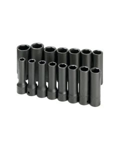 SKT4048 image(0) - S K Hand Tools SOCKET SET IMPACT 1/2IN. DRIVE 15PC MET DEEP 6 PT