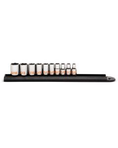 KDT80303H image(0) - GEARWRENCH 10 Piece 1/4" Drive 6 Point SAE Hi-Viz Socket Set
