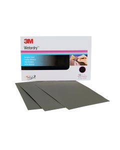 MMM2625 image(0) - 3M Imperial Wetordry 02625 434Q Series Abrasive Sheet, 5-1/2 in W x 9 in L, 2500 Grit, Fine Grade, Black