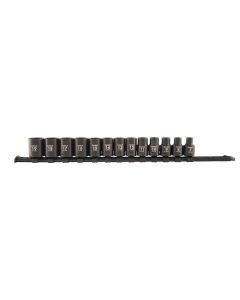 SUN3358A image(0) - SUNEX 3/8" Dr. Metric Impact Socket Set on Rail