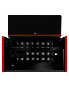 EXTDX412501HCBKRD image(0) - Extreme Tools DX Series 41in W X 25in D Extreme Power Workstation Hutch Black with Red Handle