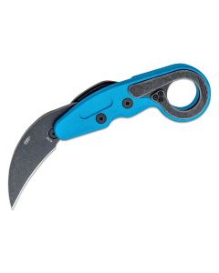 CRK4041B image(0) - CRKT (Columbia River Knife) Provoke Grivory 1.4116 Stonewash Plain Blade Folding Knife with Kinematic Handle - Metallic Blue
