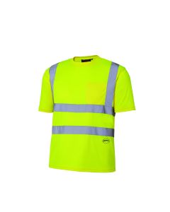 SRWV1054060U-M image(0) - Pioneer Birdseye Safety T-Shirt  - Color:  Hi-Viz Yellow/Green  - Size: M
