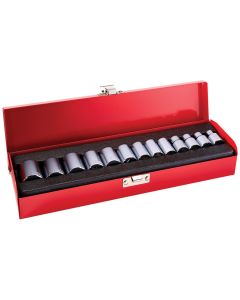 KLE65506 image(2) - Klein Tools 3/8-Inch Drive Socket Wrench Set, Metric, 13-Piece