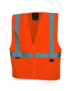 SRWV1060450U-3XL image(0) - Pioneer Zip-Up Safety Vest  - Color:  Hi-Vis Orange  - Size: 3XL