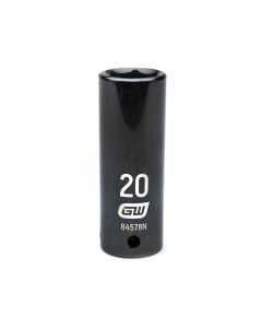 KDT84578N image(0) - GearWrench 1/2 Inch Drive 6 Point Deep Impact Metric Socket 20mm