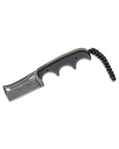 CRK2383K image(0) - CRKT (Columbia River Knife) Minimalist Cleaver 5Cr15MoV Stonewash Plain Blade Fixed Blade Knife with Sheath G10 Handle - Black