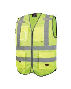 SRWV1024860U-XL image(0) - Pioneer Pioneer - Mesh 9-Pocket Safety Vest - Hi-Vis Yellow/Green - Size XL