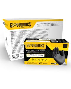 AMXGWBEN46100 image(0) - Gloveworks Black Nitrile PF Exam LG Gloves