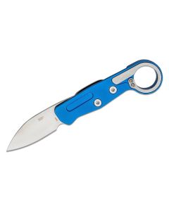 CRK4050 image(0) - CRKT (Columbia River Knife) Provoke EDC D2 Satin Plain Blade Folding Knife with Kinematic Aluminum Handle - Blue
