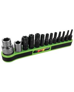 WLMW38970 image(0) - Wilmar Corp. / Performance Tool 13 pc. Tamper Resistant Star Bit Set