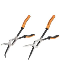 KLE71402 image(0) - Klein Tools Long Reach Needle Nose and Bent Nose Pliers Set, 13-Inch, 2-Piece