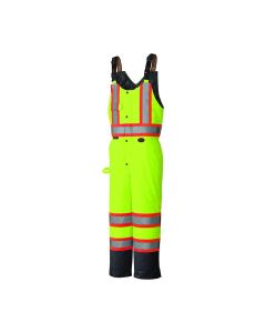 SRWV1120661U-L image(0) - Pioneer Hi-Vis 100% Waterproof Quilted Bib Pant  - Color:  Hi-Viz Yellow/Green  - Size: L
