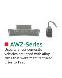 PWWAW200Z image(0) - Wegmann Automotive 2 oz Zinc Coated Clip-on AWZ Red Series Wheel Weight (Box of 25)