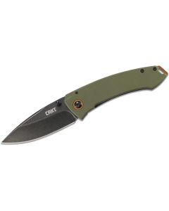 CRK2520 image(0) - CRKT (Columbia River Knife) Tuna 8Cr14MoV Stonewash Plain Blade Folding Knife with Frame Lock G10 Handle - Green