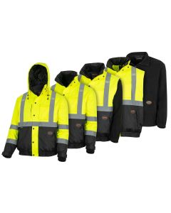 SRWV1134460U-M image(0) - Pioneer 5 in 1 Waterproof Insulted Jacket - Color:  Hi-Vis Yellow / Black  - Size: Medium