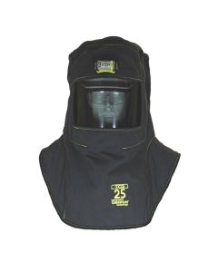 OBRTCG25-C image(0) - OBERON Hood with Hard Cap - Arc Flash - 25 Cal TCG - Color: Black - Window: True Color Grey (TCG)